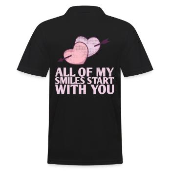 All My Smiles Start With You Design For The Bride - Men's Polo Shirt - black - Back - Kai (181cm)