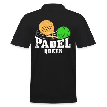 Padel Queen Padelschläger Ball Design Für Padel - Männer Poloshirt - Schwarz - Hinten - Kai (181cm)