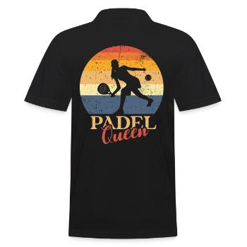 Padel Queen Padelschläger Ball Design Für Padel - Männer Poloshirt - Schwarz - Hinten - Kai (181cm)