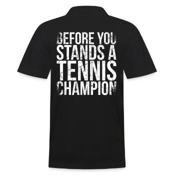 Devant vous se trouve un design de champion de tennis pour - Polo Homme - noir - Dos - Kai (181cm)