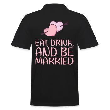 Eating Drinking and Marrying His Marriage Design for - Men's Polo Shirt - black - Back - Kai (181cm)