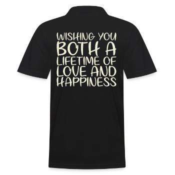 I wish you both a lifetime of love for - Men's Polo Shirt - black - Back - Kai (181cm)
