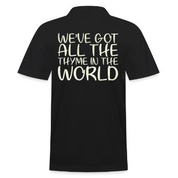 Wir Haben Den Ganzen Thymian Im Weltdesign Für - Männer Poloshirt - Schwarz - Hinten - Kai (181cm)