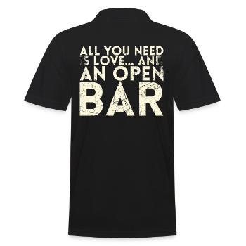 All you need is love and a design - Men's Polo Shirt - black - Back - Kai (181cm)