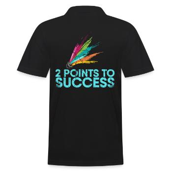 2 Punkte Zum Erfolg Für Badmintonspieler Bzw - Männer Poloshirt - Schwarz - Hinten - Kai (181cm)