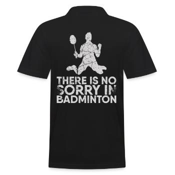 In badminton, there is no pity for badminton - Men's Polo Shirt - black - Back - Kai (181cm)