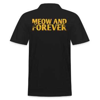 Meow and Forever Marriage Design for the Bride and - Men's Polo Shirt - black - Back - Kai (181cm)
