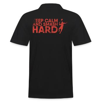 Stay Calm And Smash Hard For - Men's Polo Shirt - black - Back - Kai (181cm)