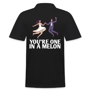 They Are One In A Melon Marriage Design For The - Men's Polo Shirt - black - Back - Kai (181cm)