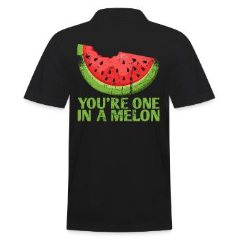 They Are One In A Melon Marriage Design For The - Men's Polo Shirt - black - Back - Kai (181cm)