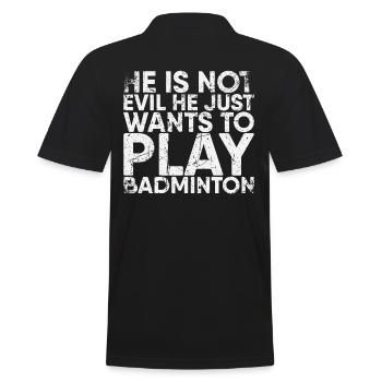 Il n’est pas méchant, il veut juste jouer au badminton - Polo Homme - noir - Dos - Kai (181cm)