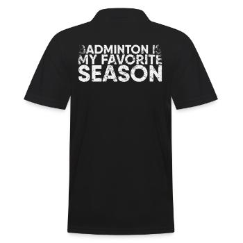 Badminton Ist Meine Lieblingsjahreszeit Für - Männer Poloshirt - Schwarz - Hinten - Kai (181cm)