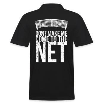 Don't let me go to the net design for tennis - Men's Polo Shirt - black - Back - Kai (181cm)