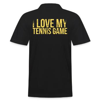 Ich Liebe Mein Tennisspieldesign Für Tennisfans - Männer Poloshirt - Schwarz - Hinten - Kai (181cm)