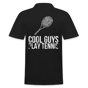 Cool Guys Play Tennis Design Für Tennisfans - Männer Poloshirt - Schwarz - Hinten - Kai (181cm)