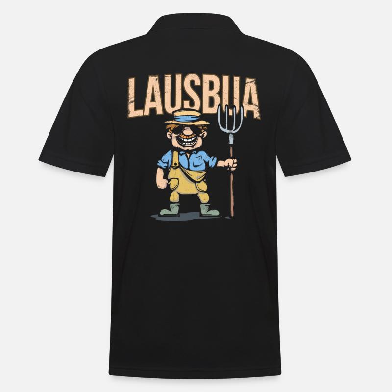 Lausbua - Männer Poloshirt - Schwarz
