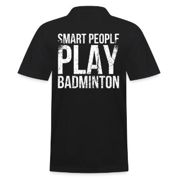 Smart people play badminton for badminton players - Men's Polo Shirt - black - Back - Kai (181cm)