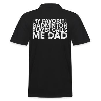 Meine Lieblings-badmintonspieler Nennen Mich Papa - Männer Poloshirt - Schwarz - Hinten - Kai (181cm)