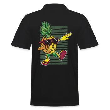 Dabbing Pineapple Sunglasses Design For The - Men's Polo Shirt - black - Back - Kai (181cm)