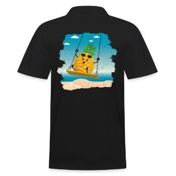 Pineapple Swing Design For Beach Lovers Pineapple - Men's Polo Shirt - black - Back - Kai (181cm)
