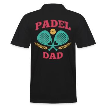 Padel Papa Padelschläger Ball Design Für Padel - Männer Poloshirt - Schwarz - Hinten - Kai (181cm)