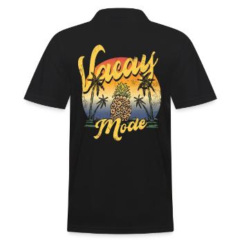 Vacay-modus-ananas-kiefern-entwurf Für Strand - Männer Poloshirt - Schwarz - Hinten - Kai (181cm)