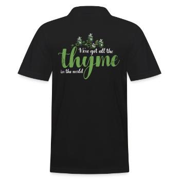 Wir Haben Den Ganzen Thymian Im Weltdesign Für - Männer Poloshirt - Schwarz - Hinten - Kai (181cm)
