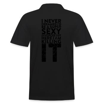Ich Hätte Nie Gedacht, Dass Ich Eine Super Sexy - Männer Poloshirt - Schwarz - Hinten - Kai (181cm)
