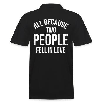 All because two people join the bride - Men's Polo Shirt - black - Back - Kai (181cm)