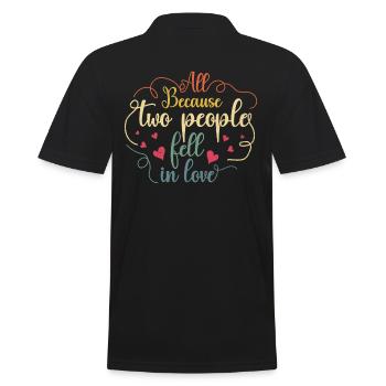 All because two people join the bride - Men's Polo Shirt - black - Back - Kai (181cm)