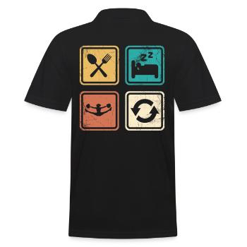 Alles Über Dieses Basisdesign Für Cheerleader - Männer Poloshirt - Schwarz - Hinten - Kai (181cm)