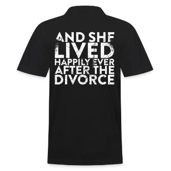 And she lived happily until the end of her - Men's Polo Shirt - black - Back - Kai (181cm)