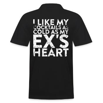 I like my cocktails as cold as the heart - Men's Polo Shirt - black - Back - Kai (181cm)