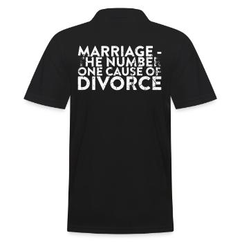 Marriage Is Reason for Divorce Number One - Men's Polo Shirt - black - Back - Kai (181cm)
