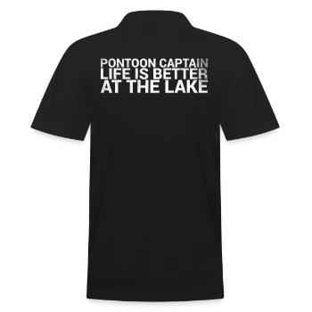 Pontoon Captain Life Is Better At the Sea Engine - Men's Polo Shirt - black - Back - Kai (181cm)
