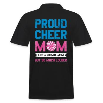 Proud Cheer Mom like a normal mom for - Men's Polo Shirt - black - Back - Kai (181cm)