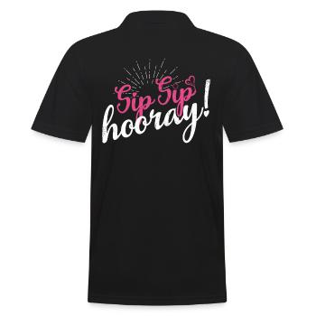 Sip Sip Hurra Marriage Design for Bride-Groom - Men's Polo Shirt - black - Back - Kai (181cm)