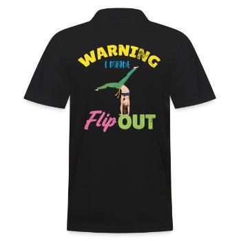 Warning: I could use the design for cheerleaders - Men's Polo Shirt - black - Back - Kai (181cm)