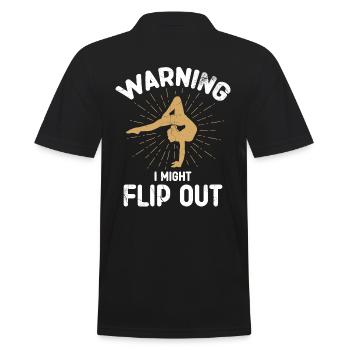 Warning: I could use the design for cheerleaders - Men's Polo Shirt - black - Back - Kai (181cm)
