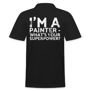 Ich Bin Ein Maler, Wofür Ist Ihr - Männer Poloshirt - Schwarz - Hinten - Kai (181cm)