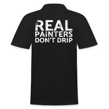 Real painters are not a design for painters - Men's Polo Shirt - black - Back - Kai (181cm)