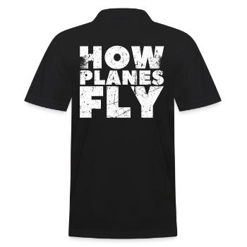 Comment les avions volent Design pour les pilotes - Polo Homme - noir - Dos - Kai (181cm)