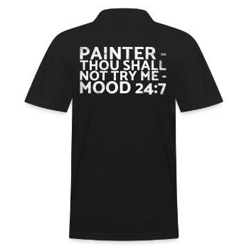 Painter_ Thou should not Me_ Mood 24:7 design - Men's Polo Shirt - black - Back - Kai (181cm)