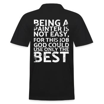 Being a painter is not easy for this painter - Men's Polo Shirt - black - Back - Kai (181cm)