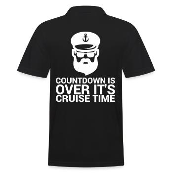 Der Countdown Ist Vorbei, Es Ist Kreuzfahrtzeit - Männer Poloshirt - Schwarz - Hinten - Kai (181cm)