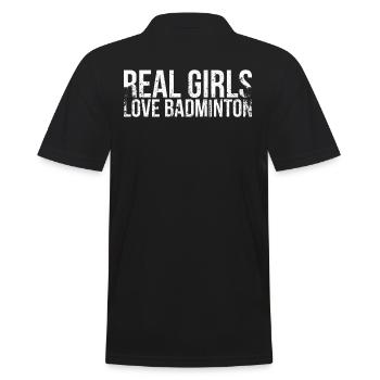 Les vraies filles adorent le badminton pour - Polo Homme - noir - Dos - Kai (181cm)