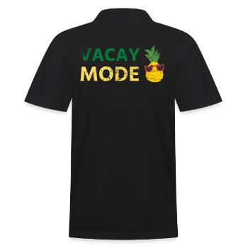 Vacay Mode Ananas Design Für Strandliebhaber - Männer Poloshirt - Schwarz - Hinten - Kai (181cm)