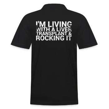 I live with a liver transplant and skirt - Men's Polo Shirt - black - Back - Kai (181cm)