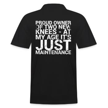Fier propriétaire de deux nouveaux genoux dans le mien - Polo Homme - noir - Dos - Kai (181cm)