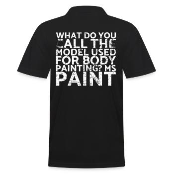What to call the model used for bodies - Men's Polo Shirt - black - Back - Kai (181cm)